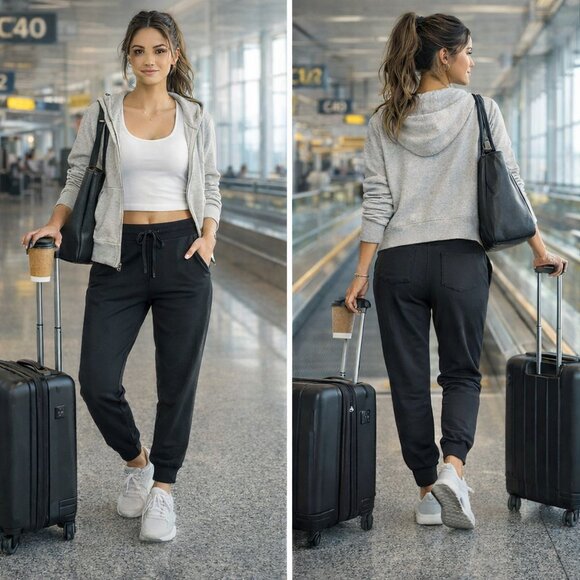 Athleta Pants - Athleta Black Joggers Women’s M Athleisure Travel Lounge Gorpcore Pants Pockets